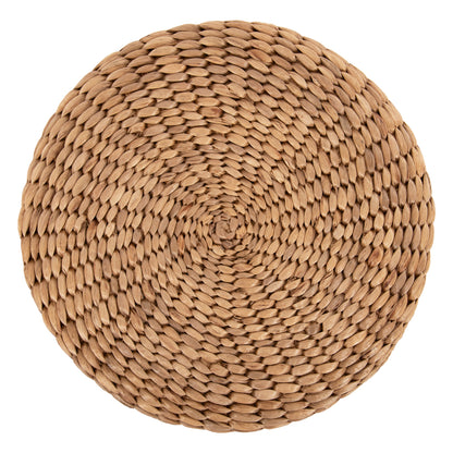 Taro Boho Woven Teak Stool - Dia43x43cm