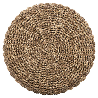 Stool Beam Hm7827 Teak Wood And Seagrass Rush In Natural & Black Φ43x45hcm.