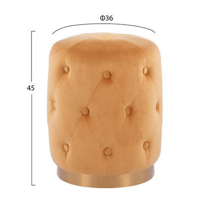 Stool Torrie Hm8405.09 Gold Velvet With Gold Base Diameter 36x45cm