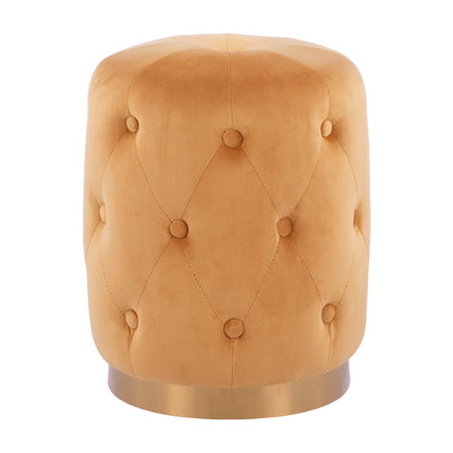 Stool Torrie Hm8405.09 Gold Velvet With Gold Base Diameter 36x45cm