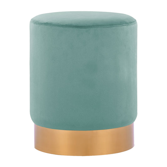 Stool Levy Hm8408.07 Pistachio Green Velvet With Gold Base Φ35x43hcm.