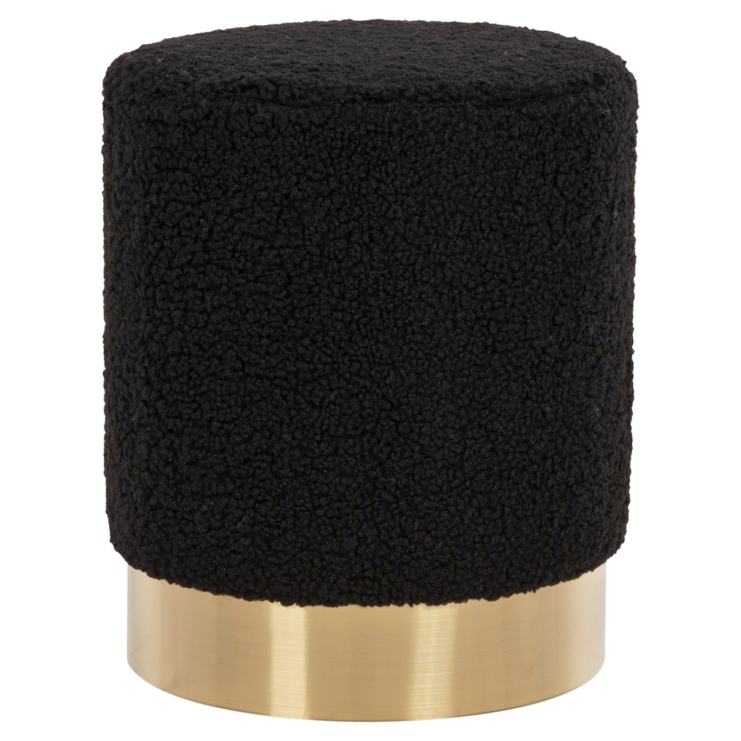 Stool Levy Hm8408.24 Boucle Fabric Black-gold Base Φ35x42hcm.