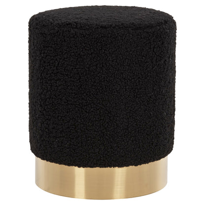 Stool Levy Hm8408.24 Boucle Fabric Black-gold Base Φ35x42hcm.