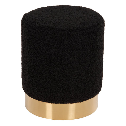 Stool Levy Hm8408.24 Boucle Fabric Black-gold Base Φ35x42hcm.