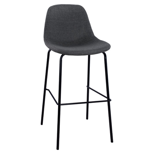 Stool With Metallic Frame And Fabric In Grey Color 47x50x106cm Hm8579.10