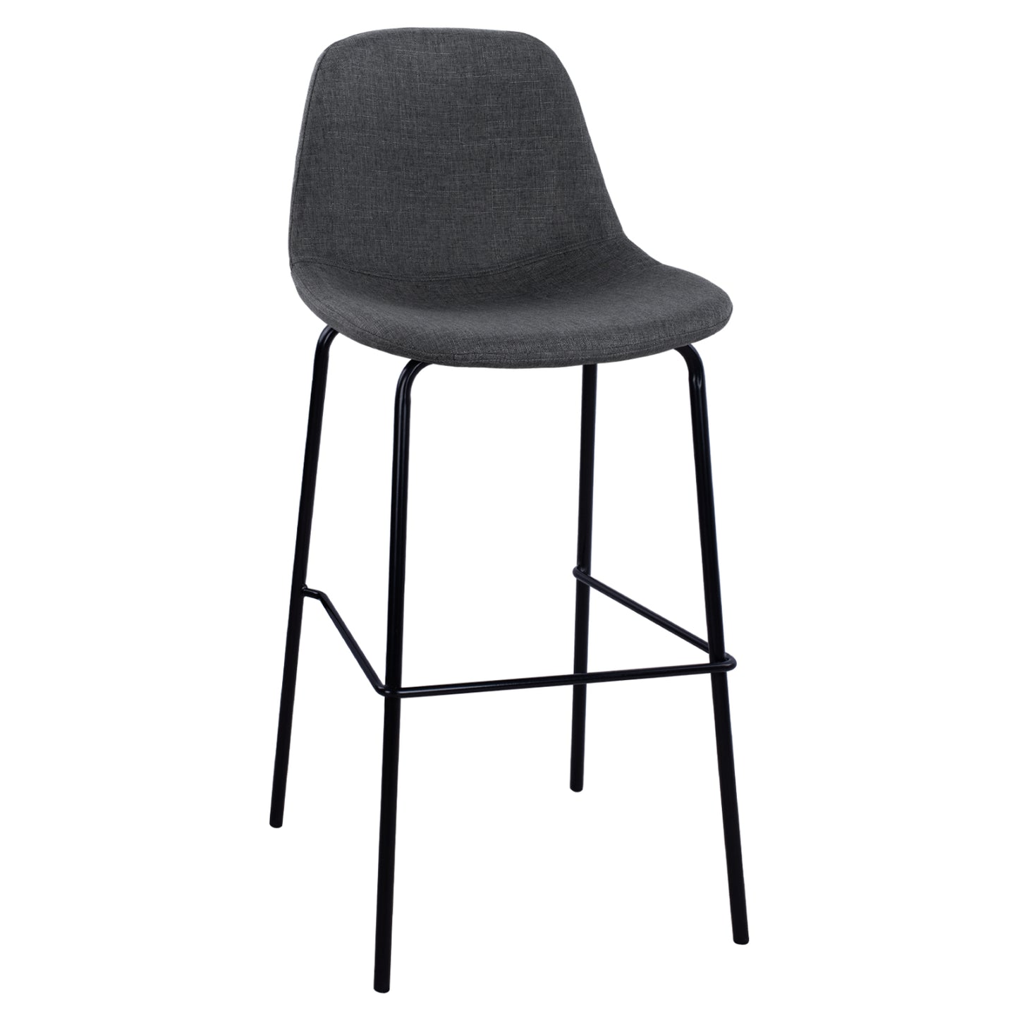 Stool With Metallic Frame And Fabric In Grey Color 47x50x106cm Hm8579.10