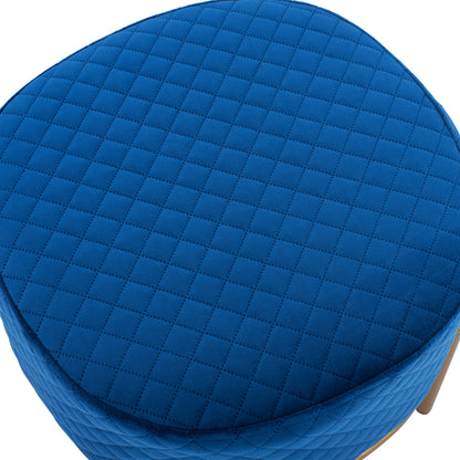 Stool Sinta Hm8638.08 Blue Velvet With Gold Base 42x42x38cm