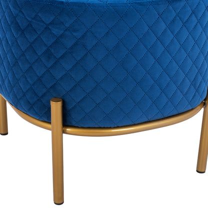 Stool Sinta Hm8638.08 Blue Velvet With Gold Base 42x42x38cm