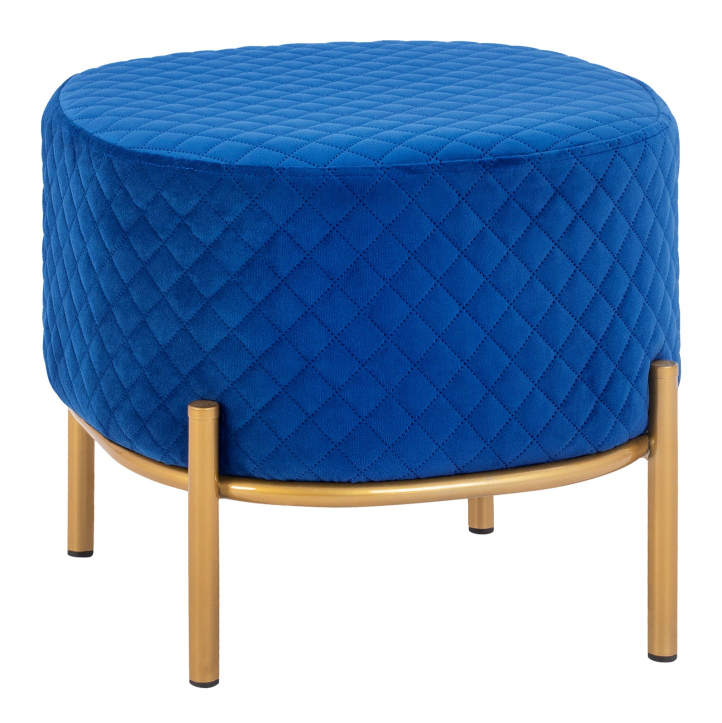 Stool Sinta Hm8638.08 Blue Velvet With Gold Base 42x42x38cm