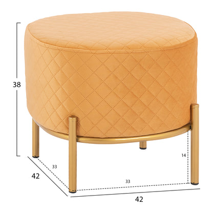 Stool Sinta Hm8638.09 Gold Velvet With Gold Base 42x42x38cm