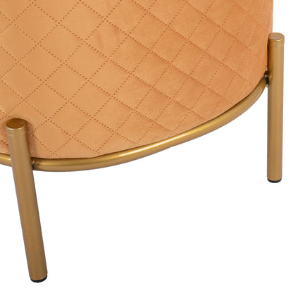Stool Sinta Hm8638.09 Gold Velvet With Gold Base 42x42x38cm