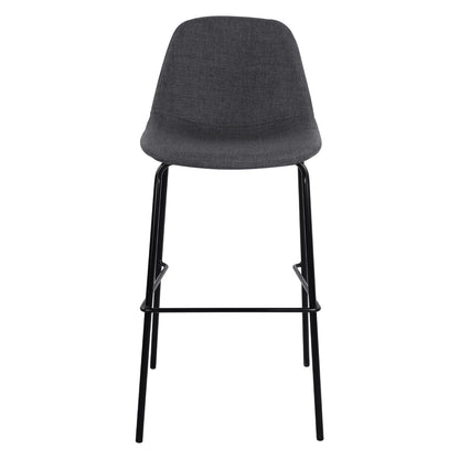 Hm9298.10 Bar Stool, Grey Fabric, Metal Legs, 47x51x96