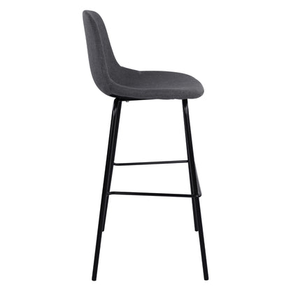 Hm9298.10 Bar Stool, Grey Fabric, Metal Legs, 47x51x96