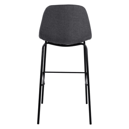 Hm9298.10 Bar Stool, Grey Fabric, Metal Legs, 47x51x96