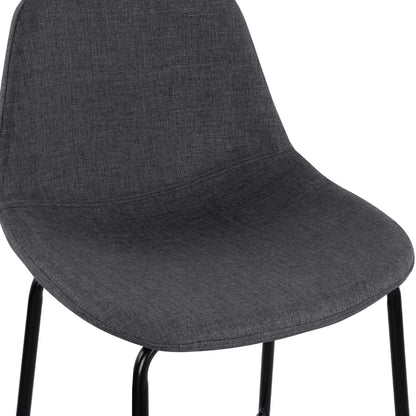 Hm9298.10 Bar Stool, Grey Fabric, Metal Legs, 47x51x96