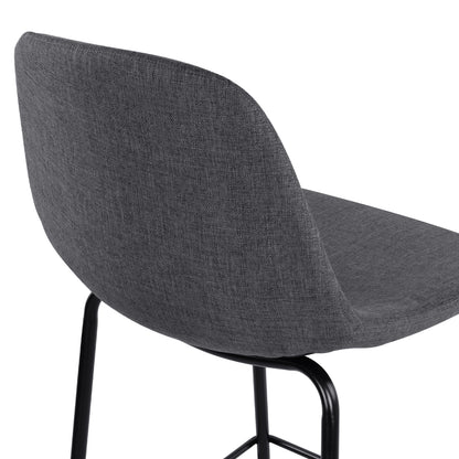 Hm9298.10 Bar Stool, Grey Fabric, Metal Legs, 47x51x96