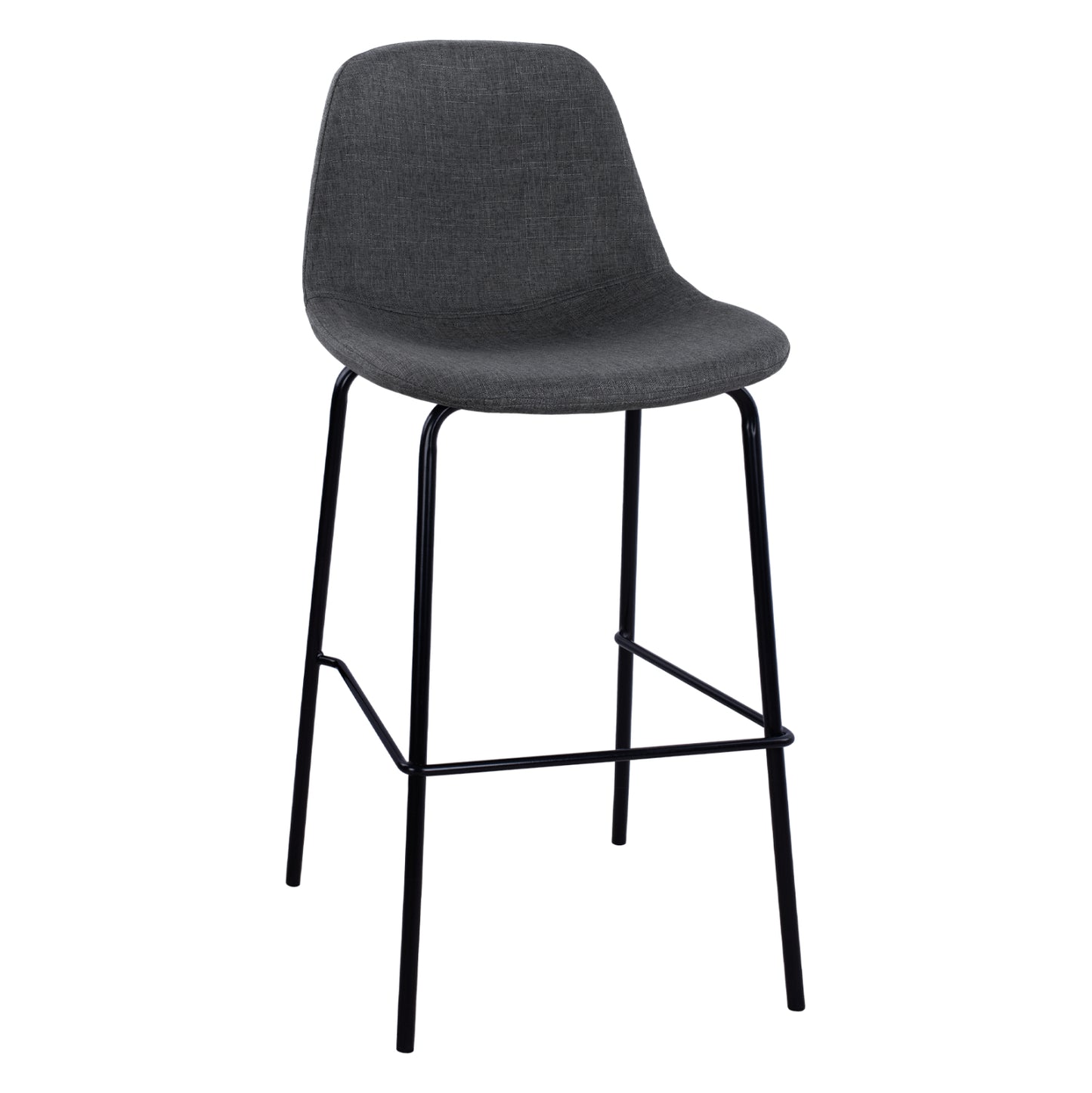 Hm9298.10 Bar Stool, Grey Fabric, Metal Legs, 47x51x96