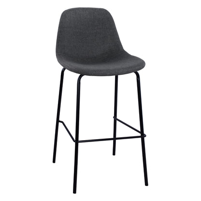 Hm9298.10 Bar Stool, Grey Fabric, Metal Legs, 47x51x96