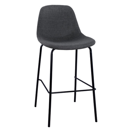 Hm9298.10 Bar Stool, Grey Fabric, Metal Legs, 47x51x96