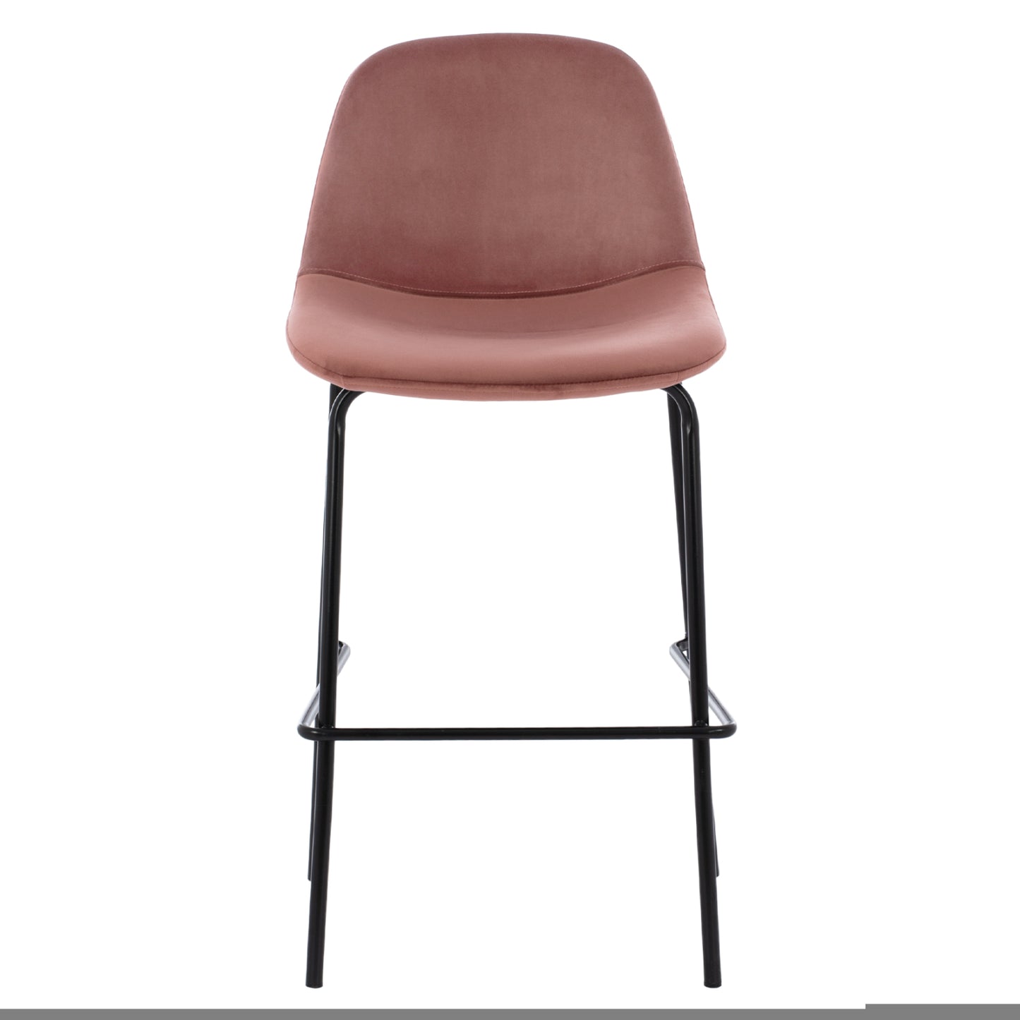 Hm9298.12 Bar Stool, Dusty Pink Velvet, Metal Legs, 47x51x96