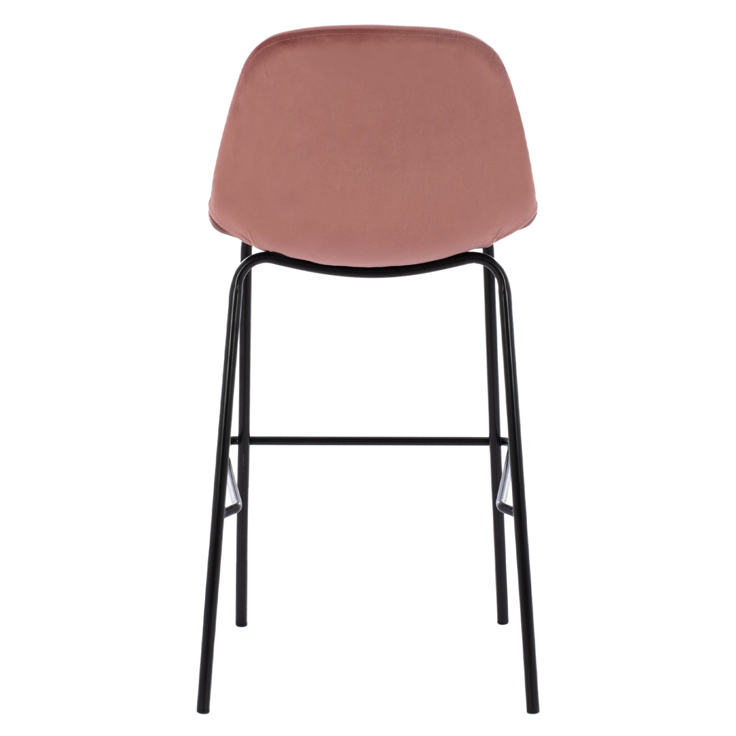 Hm9298.12 Bar Stool, Dusty Pink Velvet, Metal Legs, 47x51x96