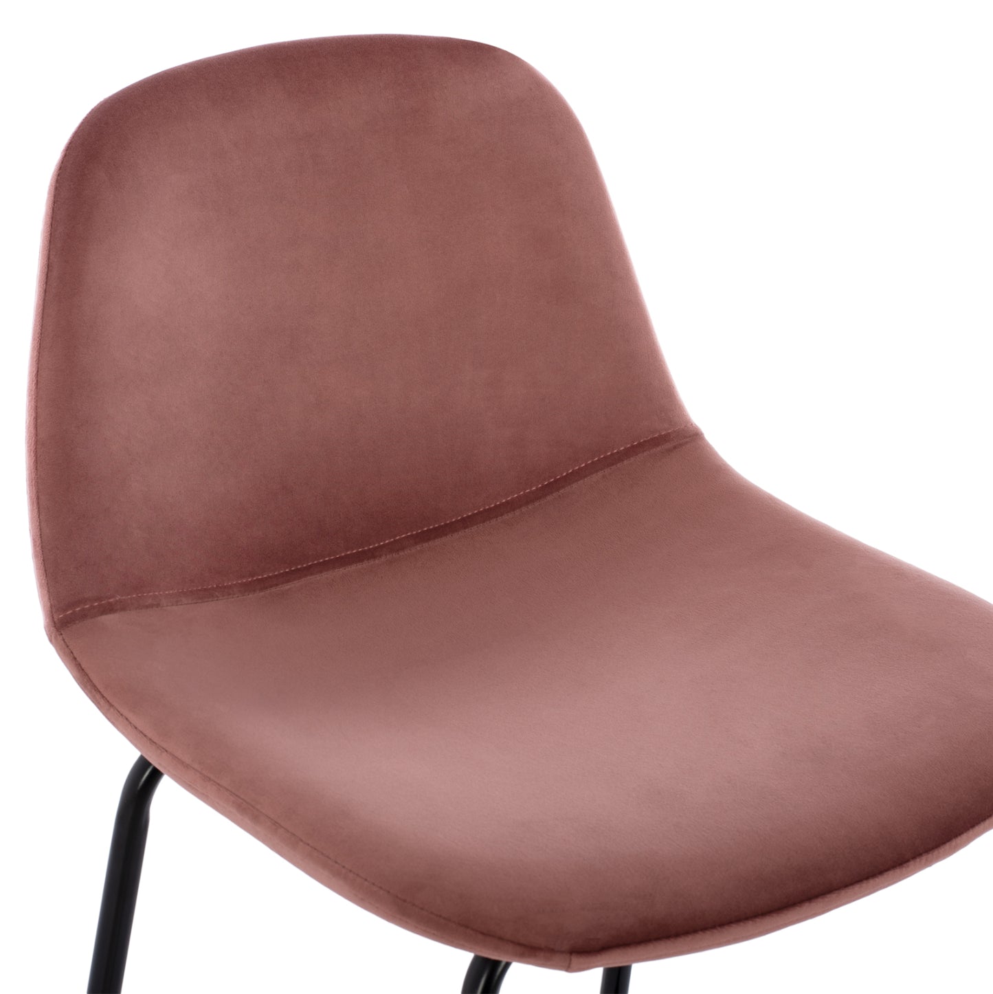 Hm9298.12 Bar Stool, Dusty Pink Velvet, Metal Legs, 47x51x96