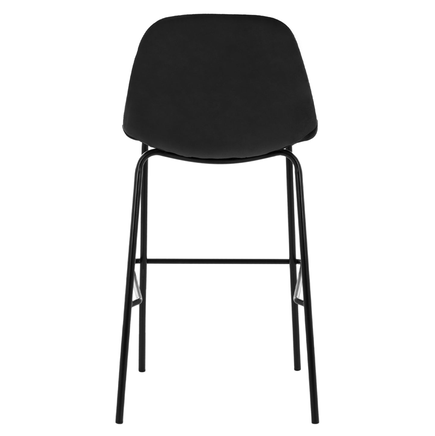 Hm9298.14 Bar Stool Vincent, Black Velvet, Metal Legs, 47x51x96
