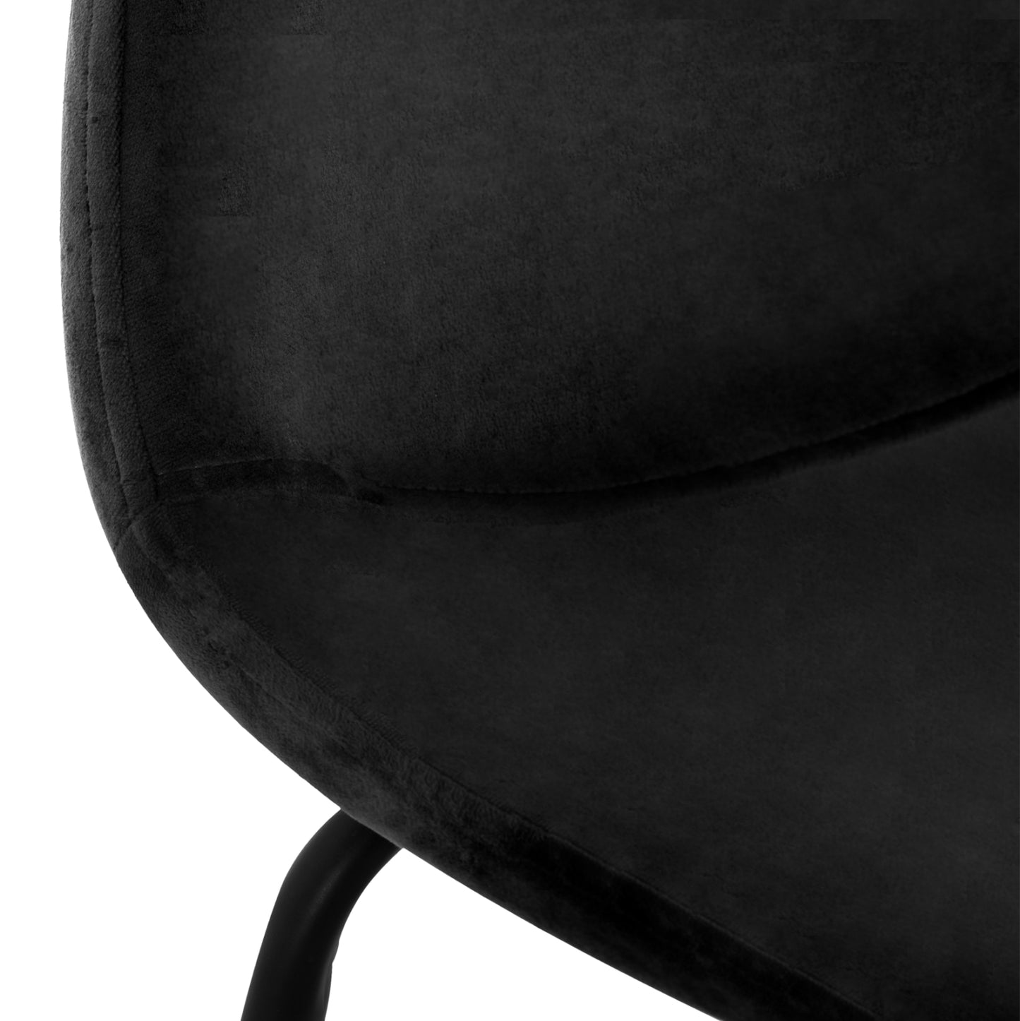 Hm9298.14 Bar Stool Vincent, Black Velvet, Metal Legs, 47x51x96