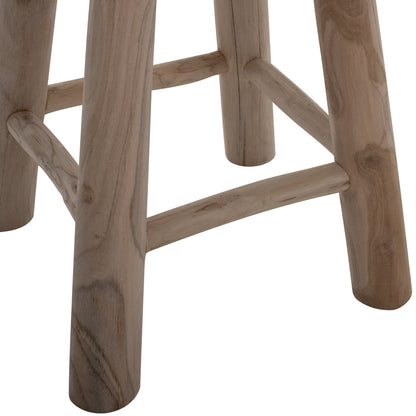 Stool Kont Hm9337 Solid Teak Short Natural Φ30Χ45Ηcm.