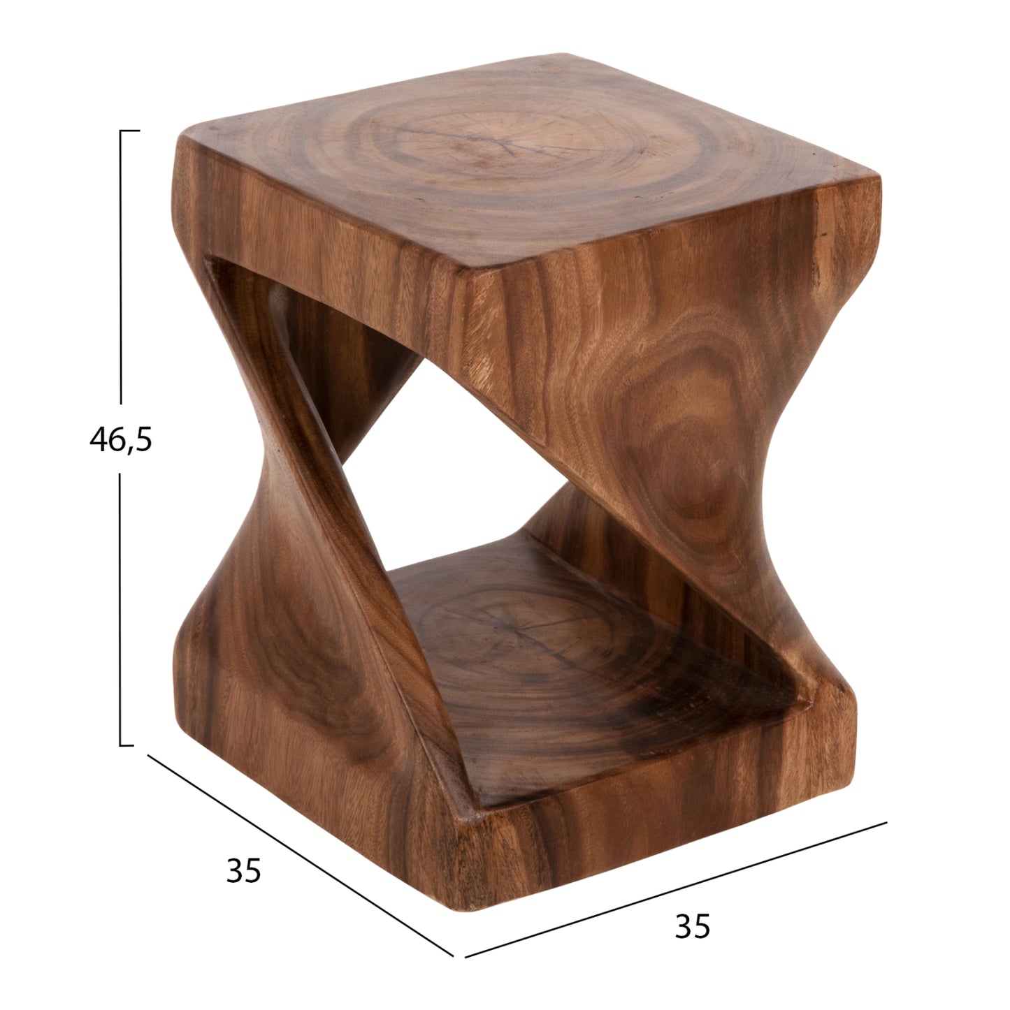 Stool Gebo Hm9754 Square Made Of Suar Wood In Walnut 35x35x46,5hcm.