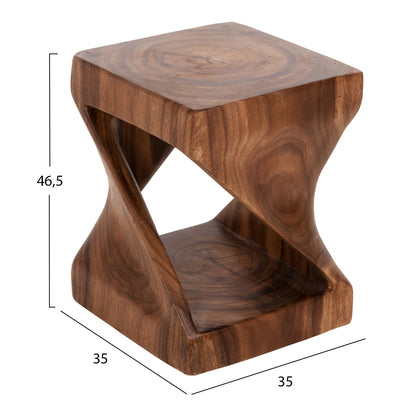 Stool Gebo Hm9754 Square Made Of Suar Wood In Walnut 35x35x46,5hcm.