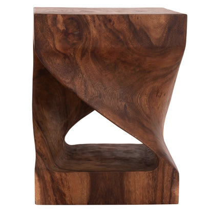 Stool Gebo Hm9754.21 Square--suar Wood In Dark Natural 35x35x45hcm.