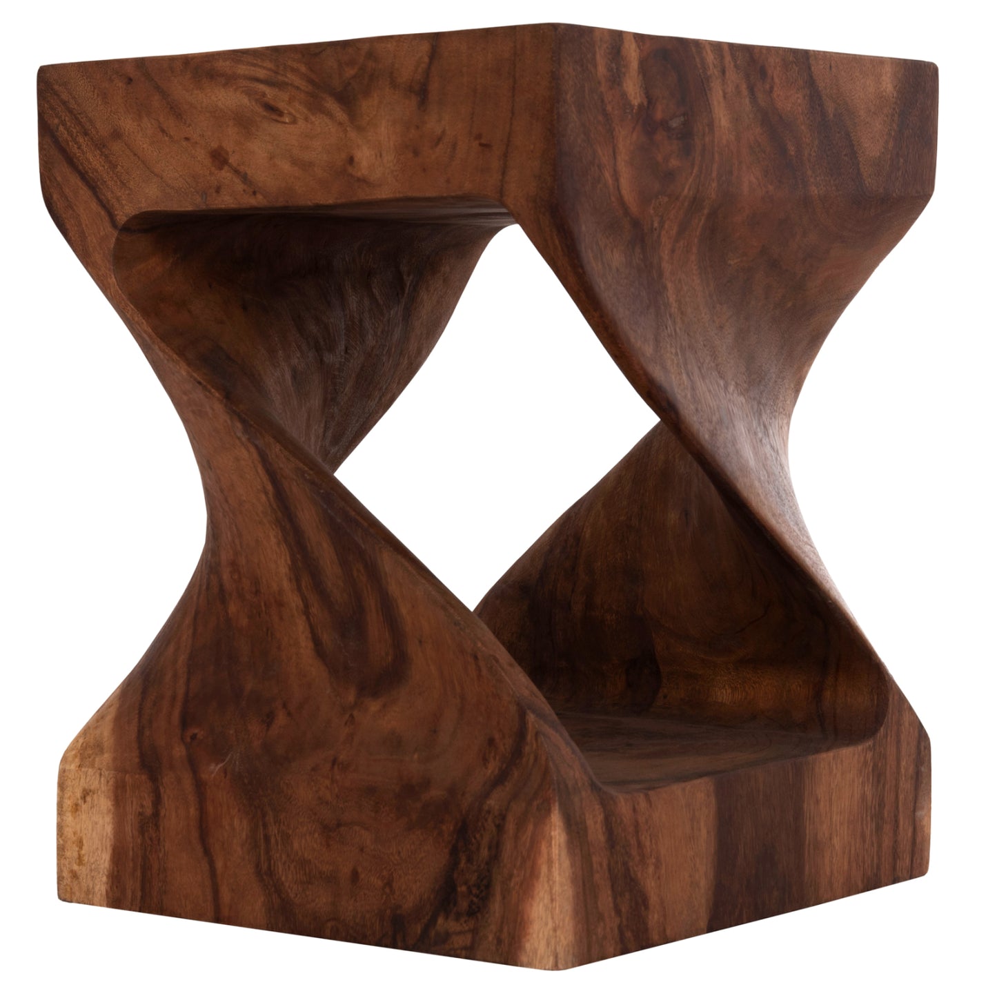 Stool Gebo Hm9754.21 Square--suar Wood In Dark Natural 35x35x45hcm.