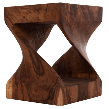 Stool Gebo Hm9754.21 Square--suar Wood In Dark Natural 35x35x45hcm.