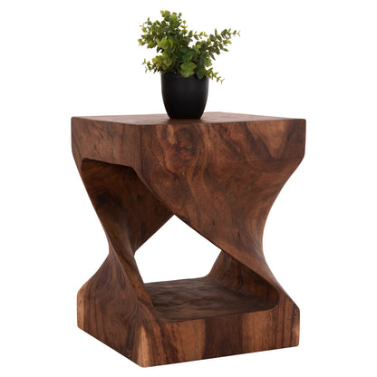 Stool Gebo Hm9754.21 Square--suar Wood In Dark Natural 35x35x45hcm.