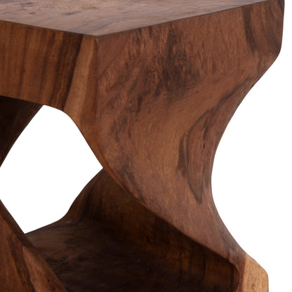 Stool Gebo Hm9754.21 Square--suar Wood In Dark Natural 35x35x45hcm.