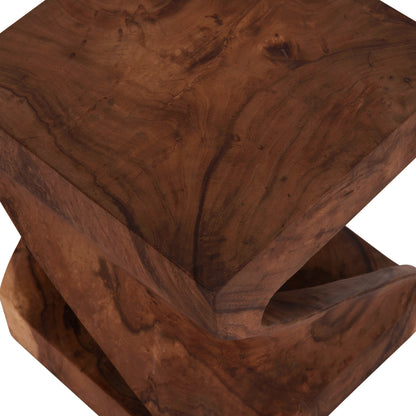 Stool Gebo Hm9754.21 Square--suar Wood In Dark Natural 35x35x45hcm.