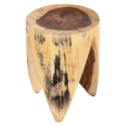 Stool Onyx Hm9755 Solid Suar Wood In Natural Color-claw Shape Φ30Χ40hcm.