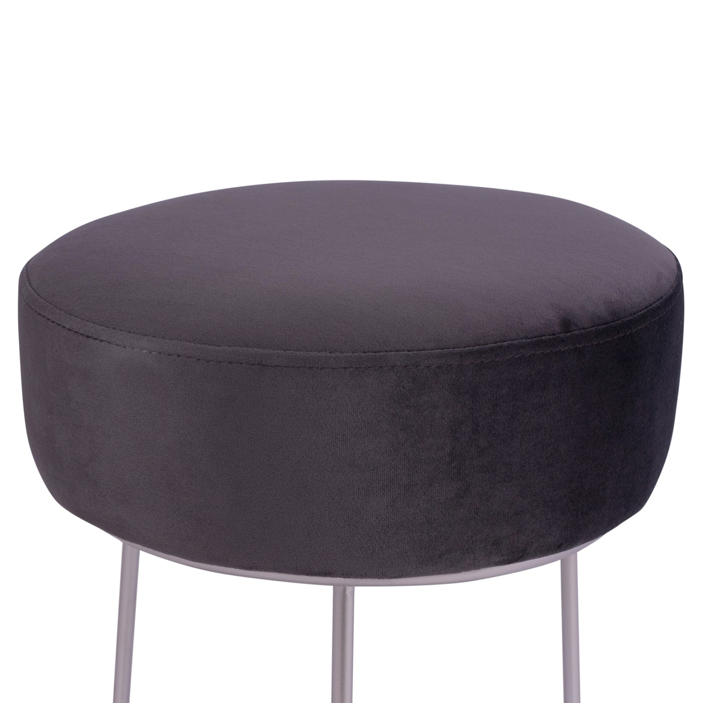 Stool Karlo Hm8411.01 Grey With Silver Base ''36x38 Cm