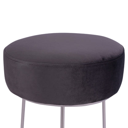 Stool Karlo Hm8411.01 Grey With Silver Base ''36x38 Cm