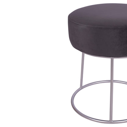 Stool Karlo Hm8411.01 Grey With Silver Base ''36x38 Cm