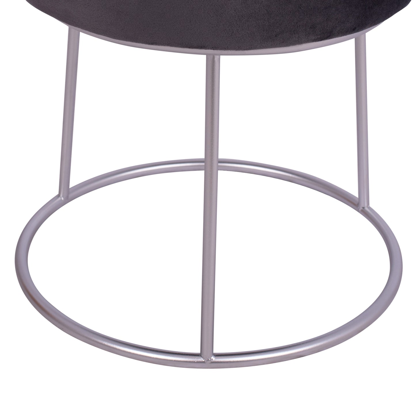 Stool Karlo Hm8411.01 Grey With Silver Base ''36x38 Cm