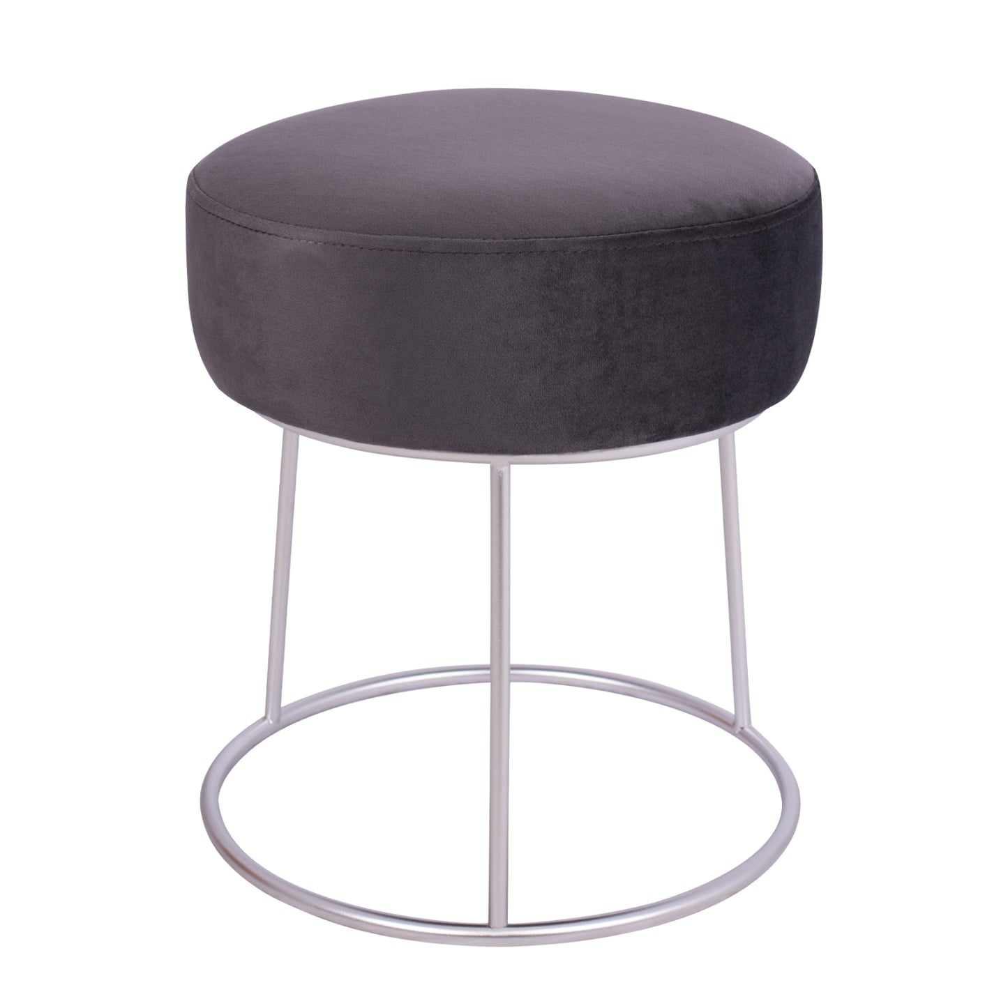 Stool Karlo Hm8411.01 Grey With Silver Base ''36x38 Cm