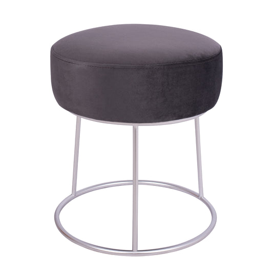Stool Karlo Hm8411.01 Grey With Silver Base ''36x38 Cm