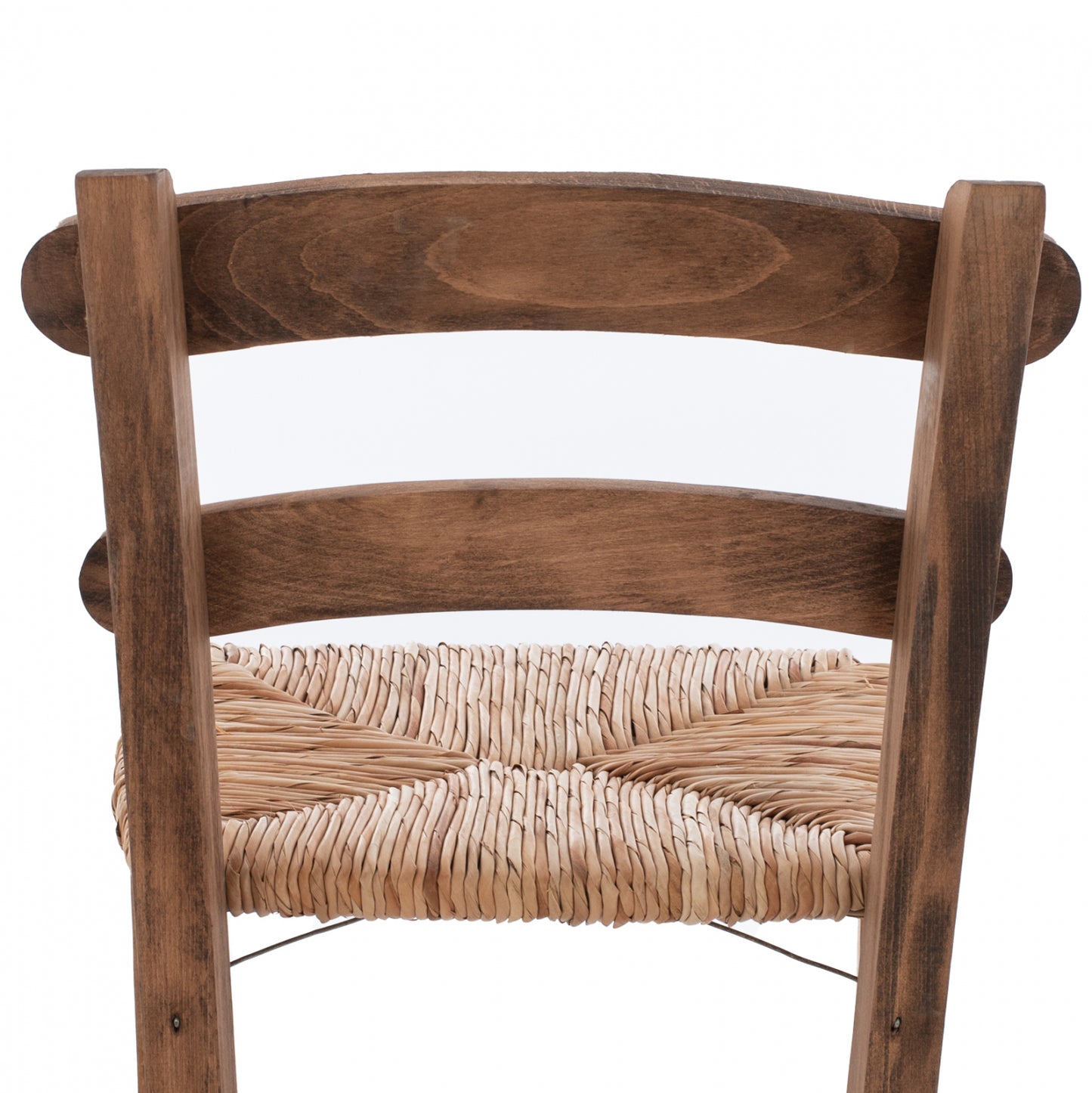 Traditional Stool With Straw Walnut Color Hm10372.01