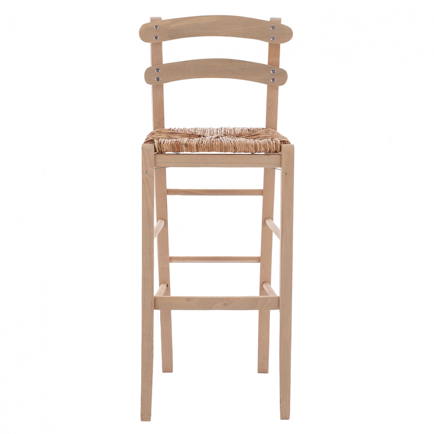 Traditional Stool With Straw Unpainted Hm10372.02