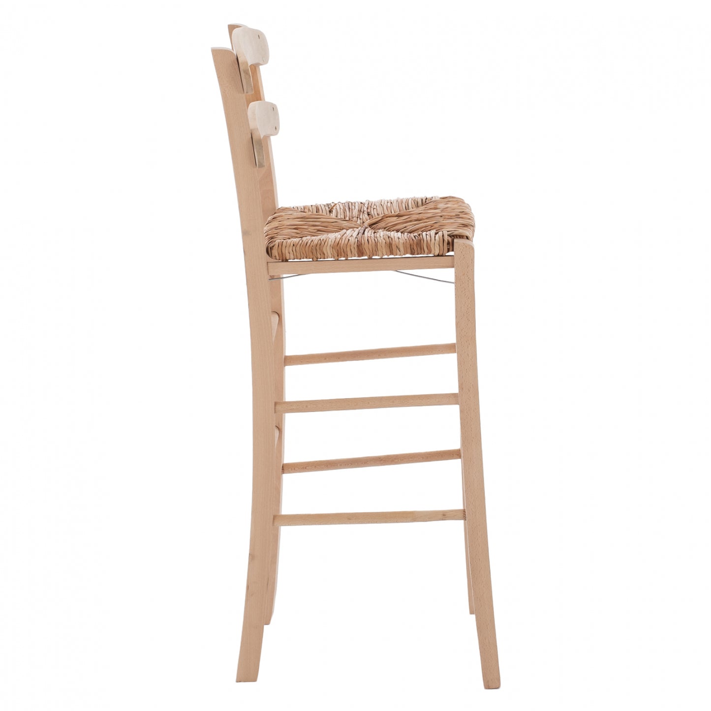 Traditional Stool With Straw Unpainted Hm10372.02