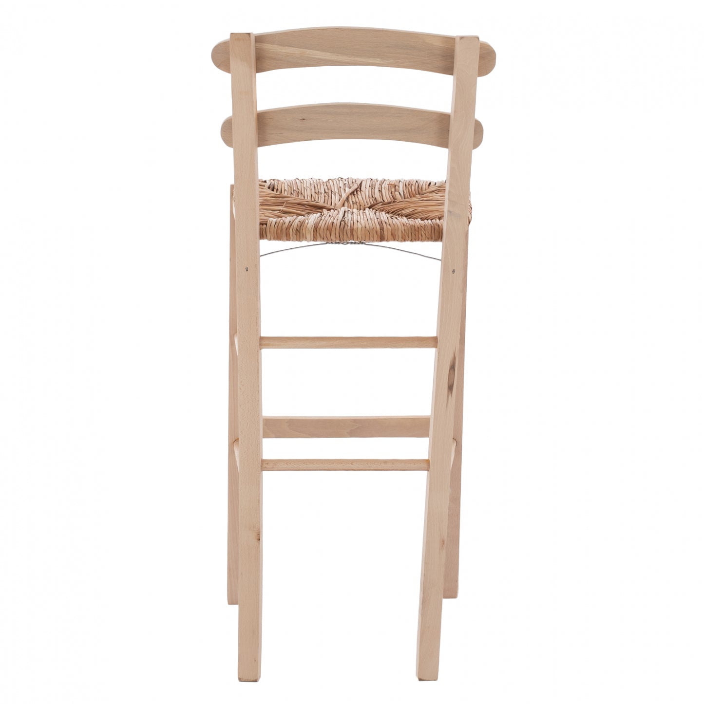 Traditional Stool With Straw Unpainted Hm10372.02