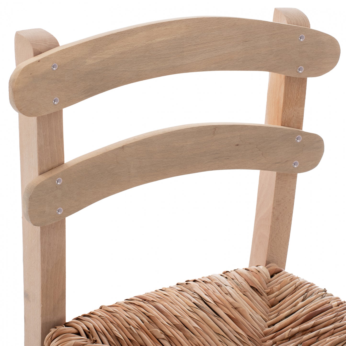 Traditional Stool With Straw Unpainted Hm10372.02