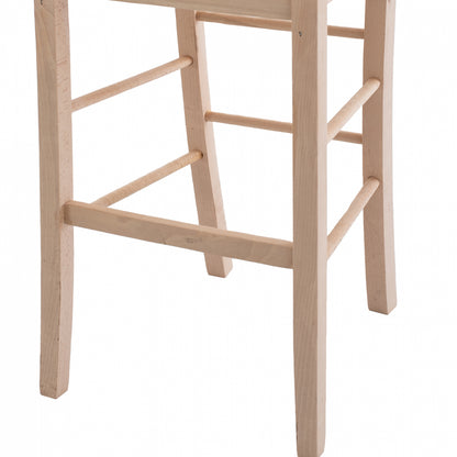 Traditional Stool With Straw Unpainted Hm10372.02